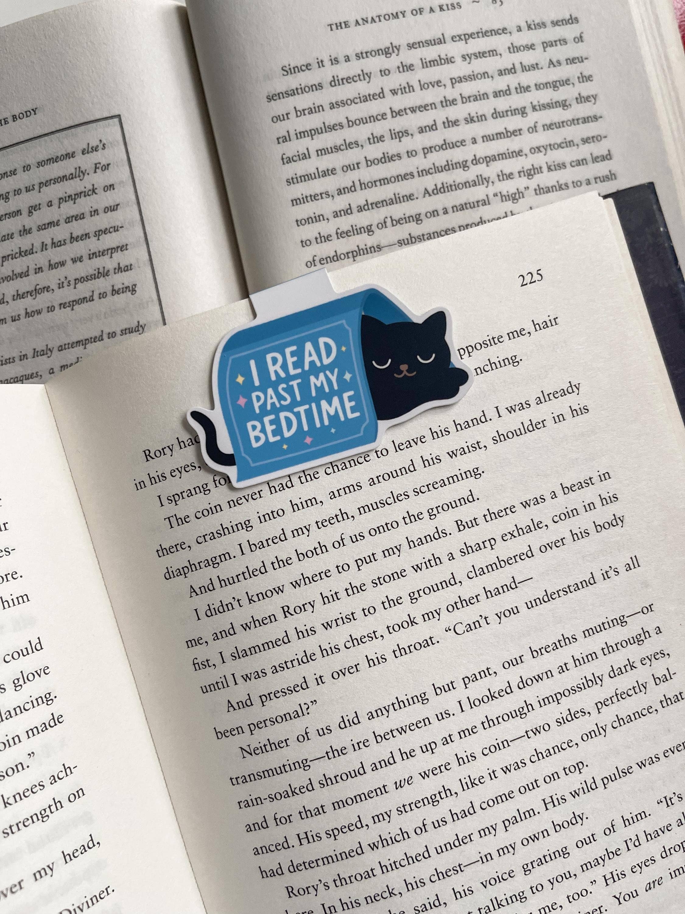 Liv Lee - I Read Past Bedtime Black Cat Magnetic Bookmark