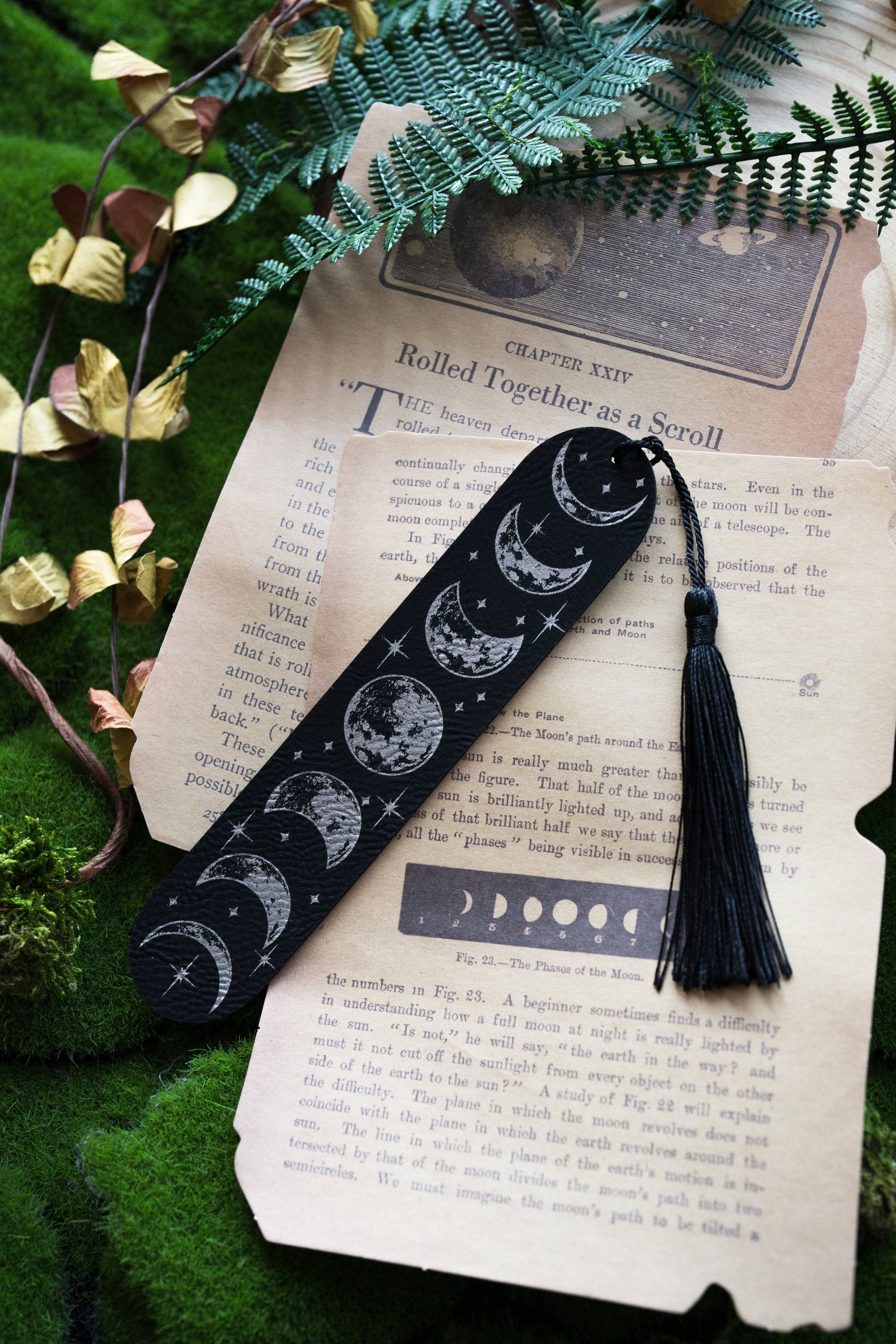 The Bookish Atelier - Moon Phase Faux Leather Bookmark