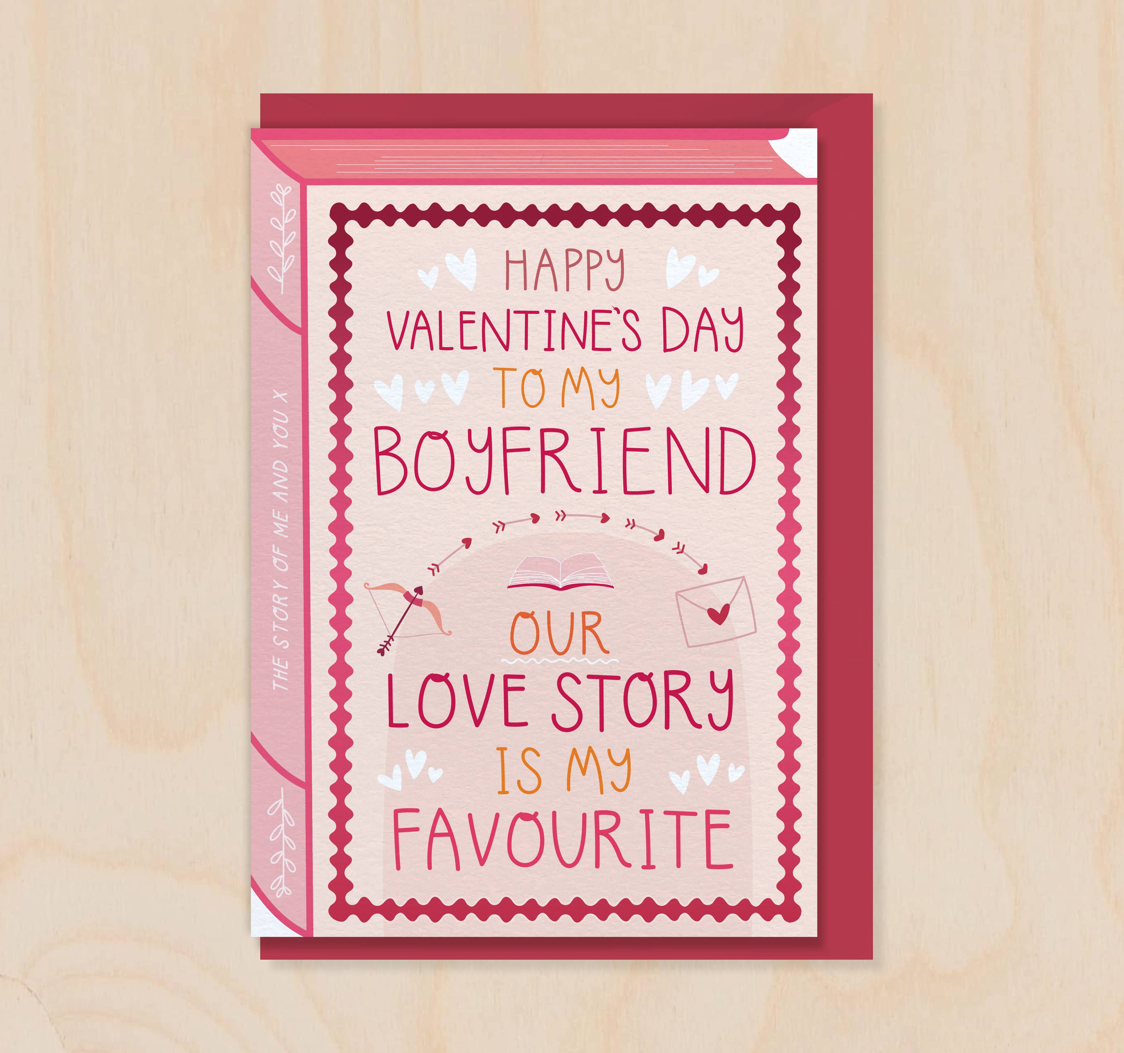Valentine's Boyfriend - Our Love Story – Book Greeting Card