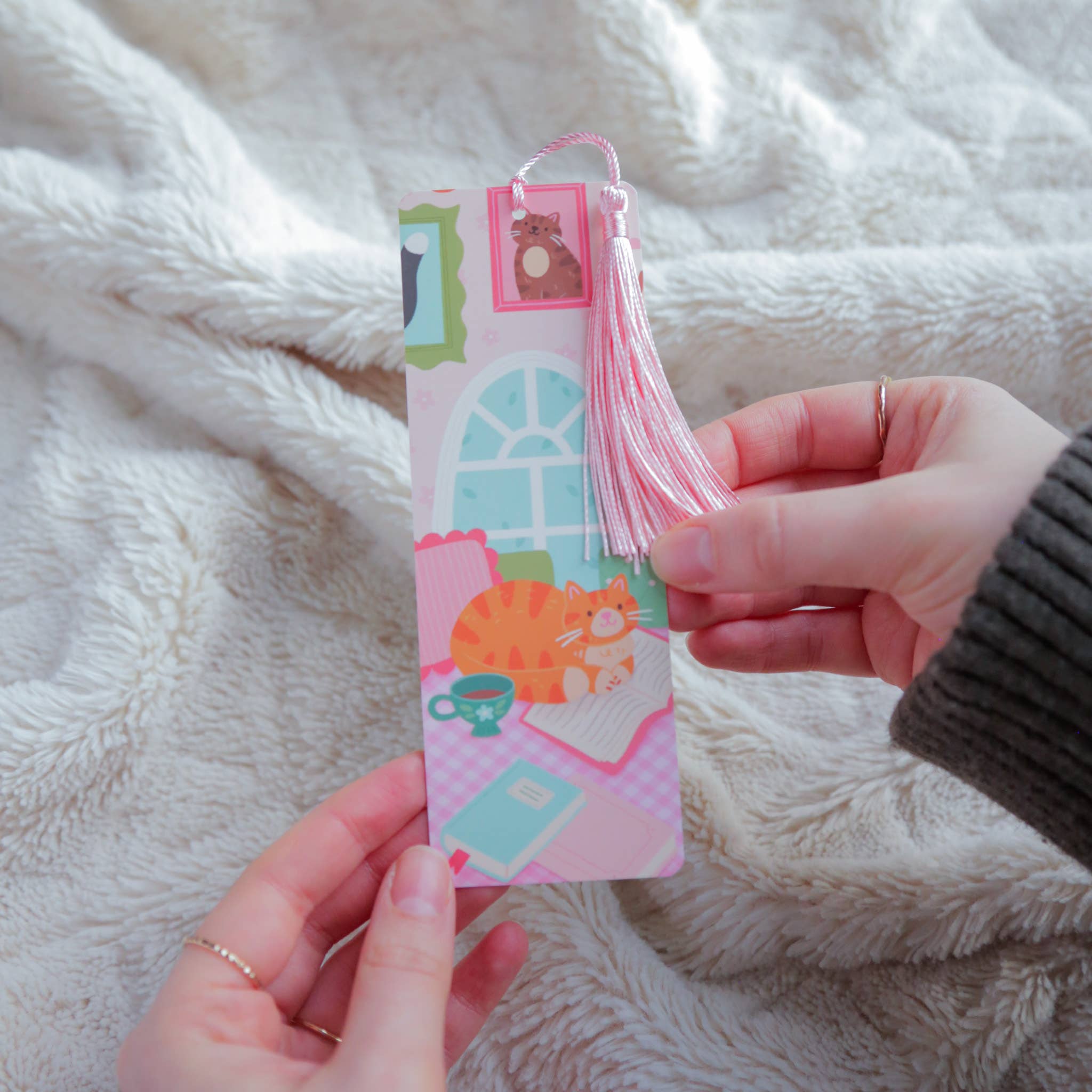 Cat Book Nook Bookmark with Tassel