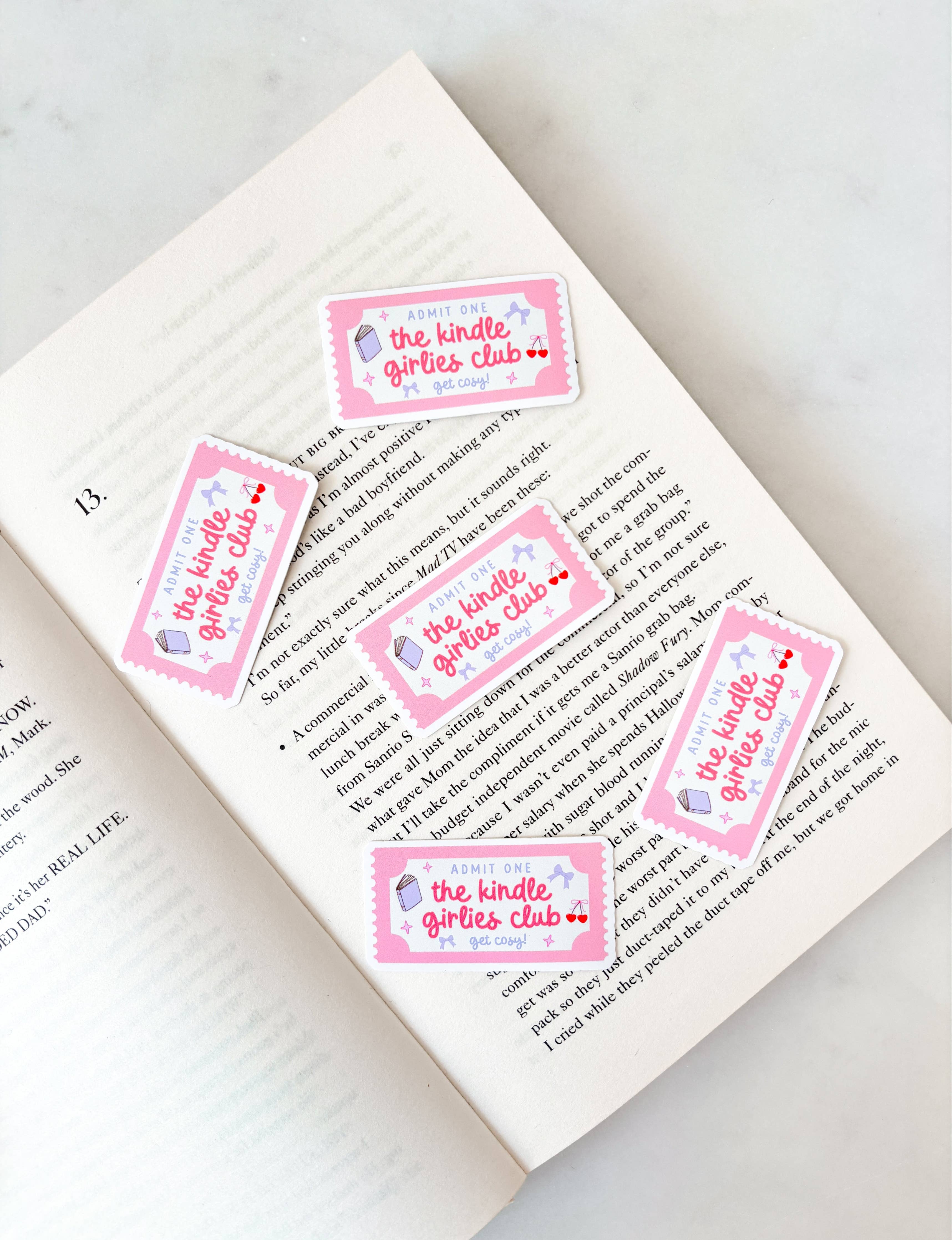 Kindle Girlies Club Ticket Sticker
