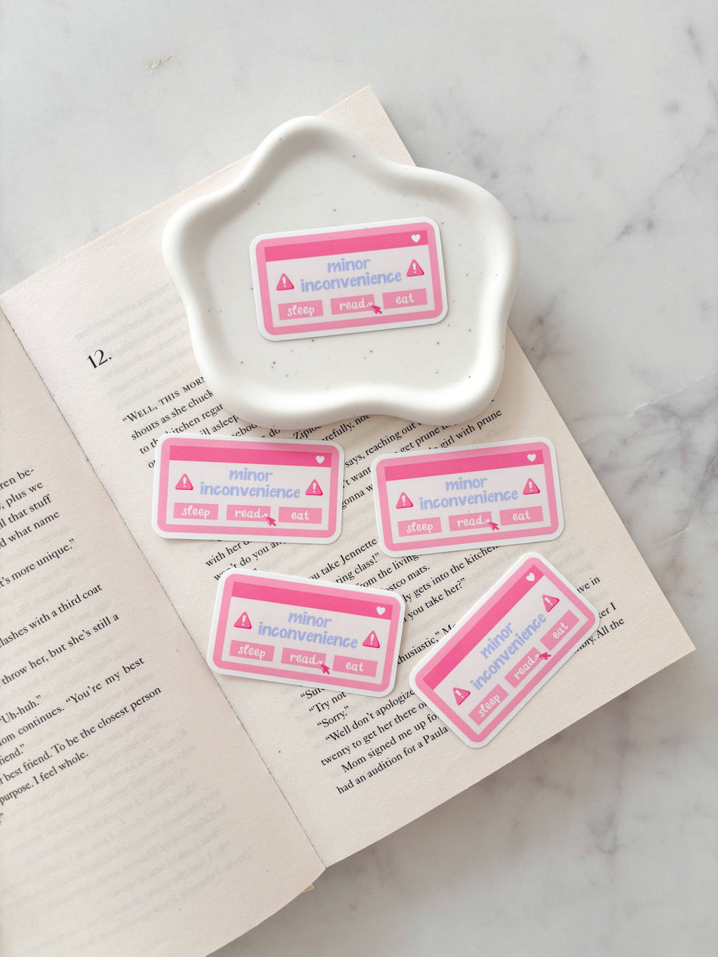 Fleurs on Sunday - Minor Inconvenience Alert Bookish Sticker