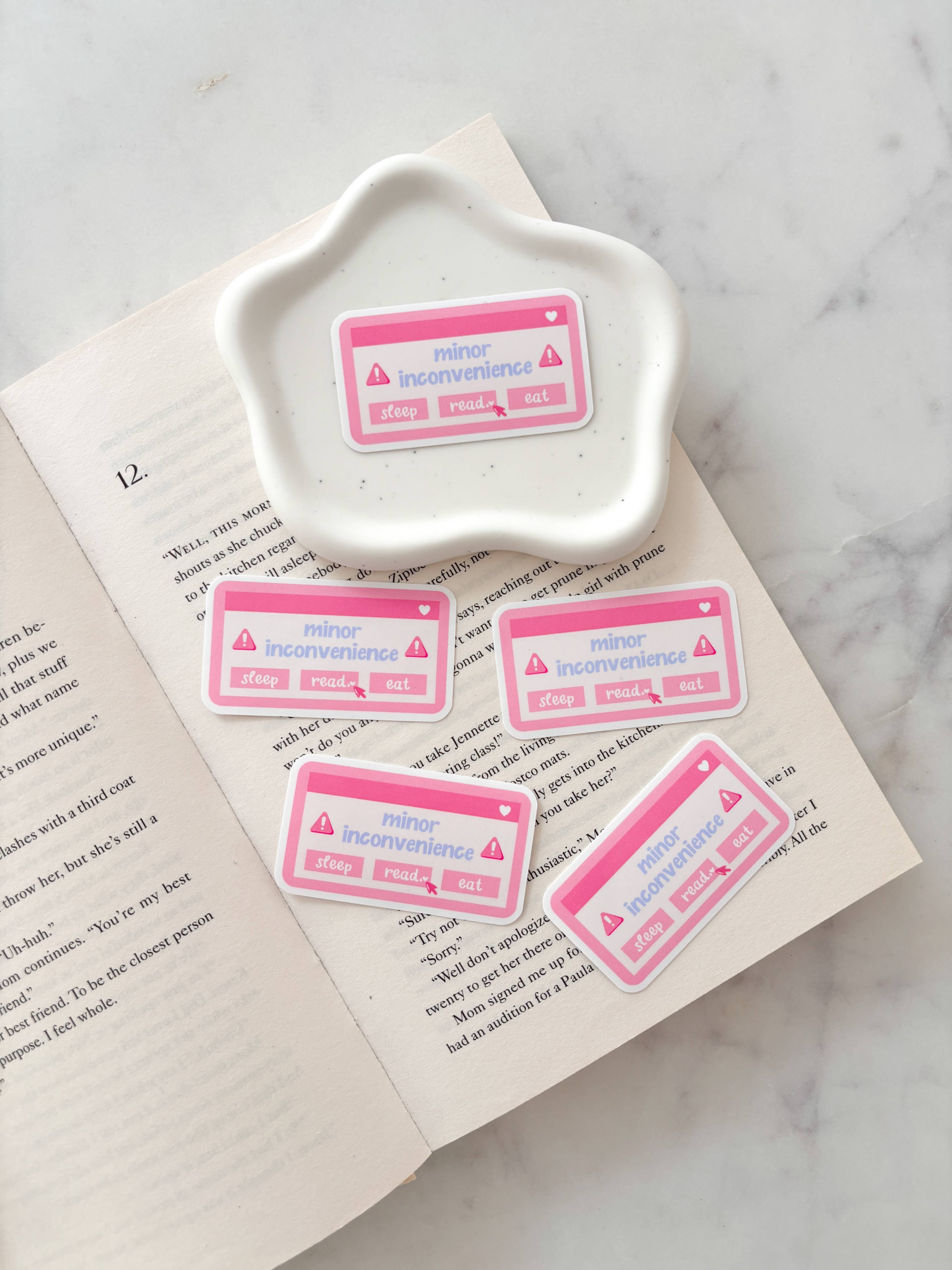 Fleurs on Sunday - Minor Inconvenience Alert Bookish Sticker