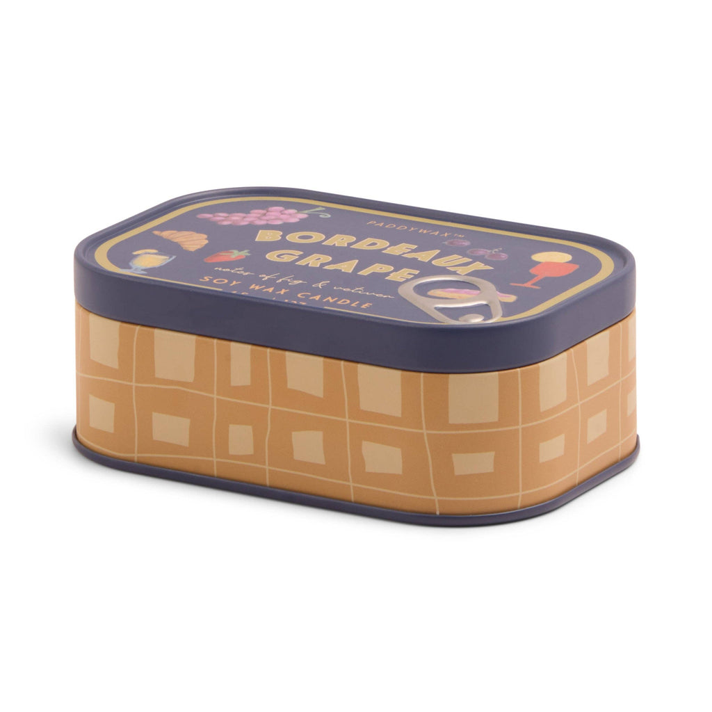 Paddywax Bistro 4.5oz/127g Grapes Printed Tin Candle - Bordeaux Grape