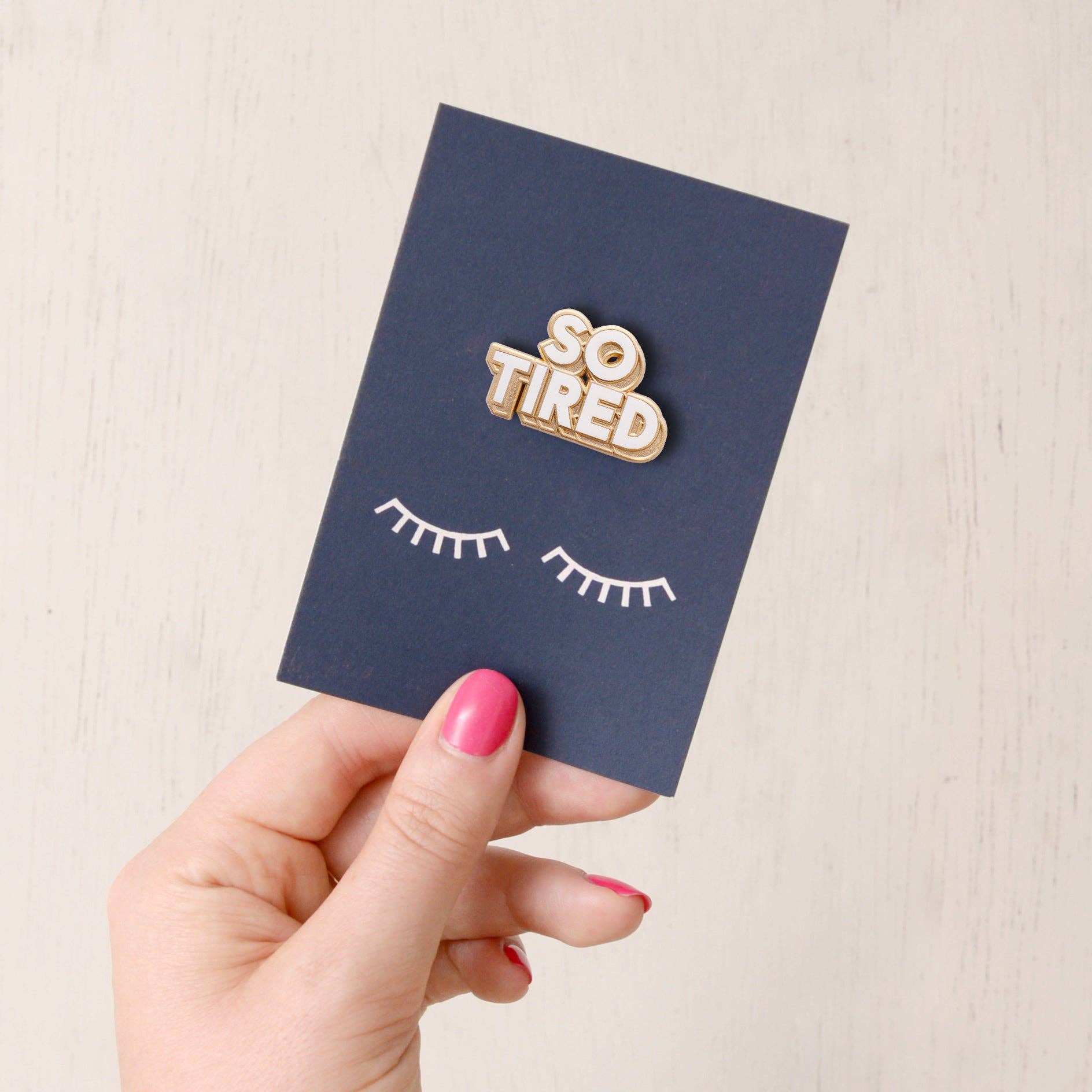 Alphabet Bags - So Tired Enamel Pin