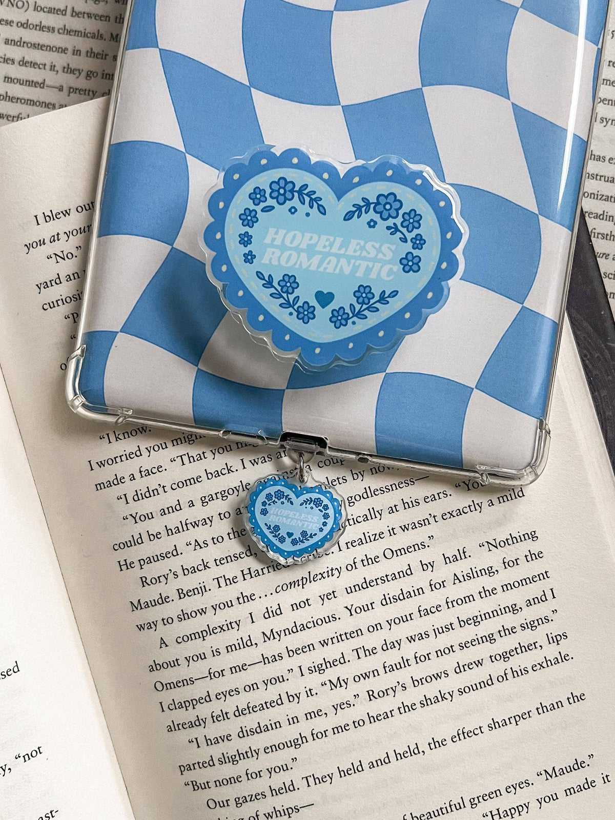 Hopeless Romantic E-Reader Charm | Blue Heart Dust Plug