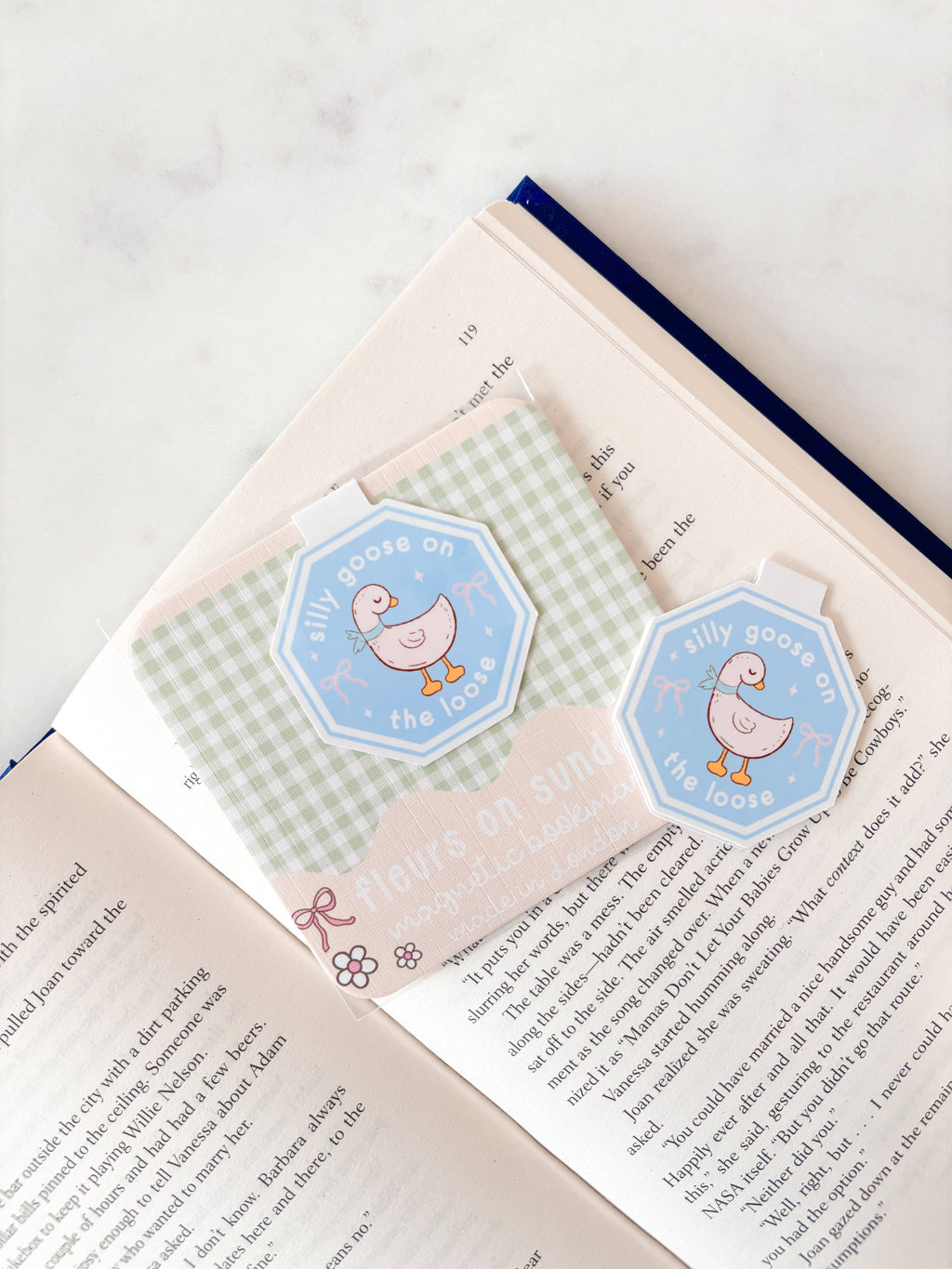 Fleurs on Sunday - Silly Goose On The Loose Magnetic Bookmark
