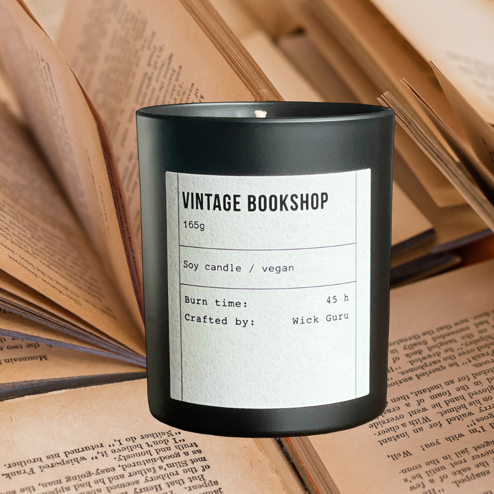 Vintage Bookshop Candle – Literary Gift, Handmade
