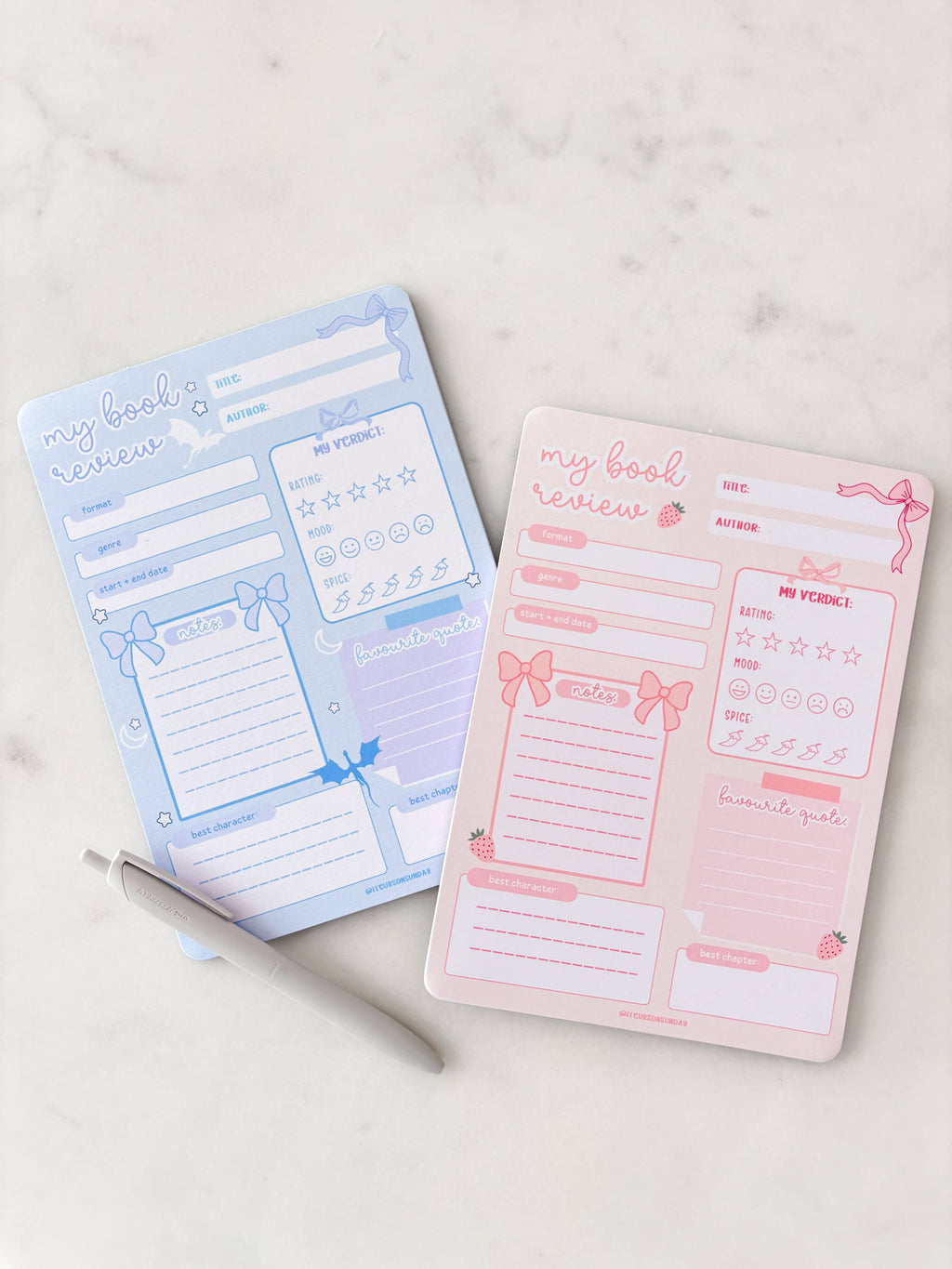 Fleurs on Sunday - Fantasy Dragons A5 Book Review Notepad