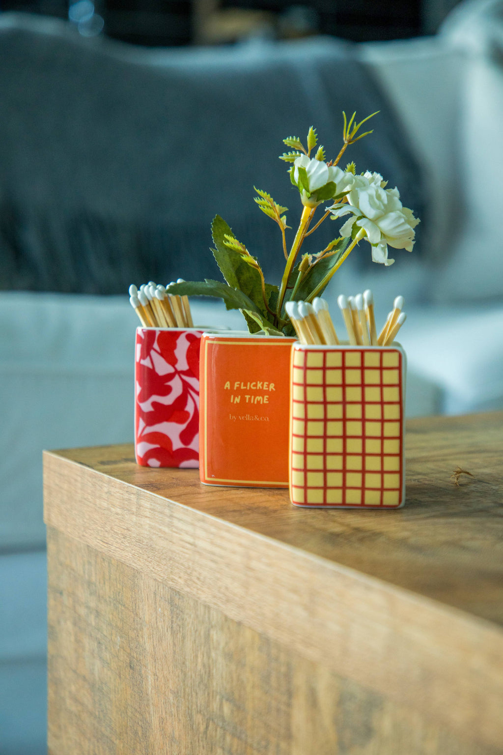 Ceramic Book-Shaped Match Holder & Bud Vase