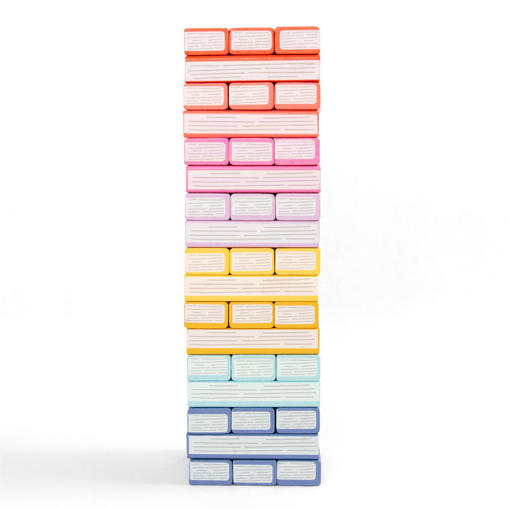 Tumbling Book Stack Jenga - Wooden Block Stacking & Balance Game (slight damage)