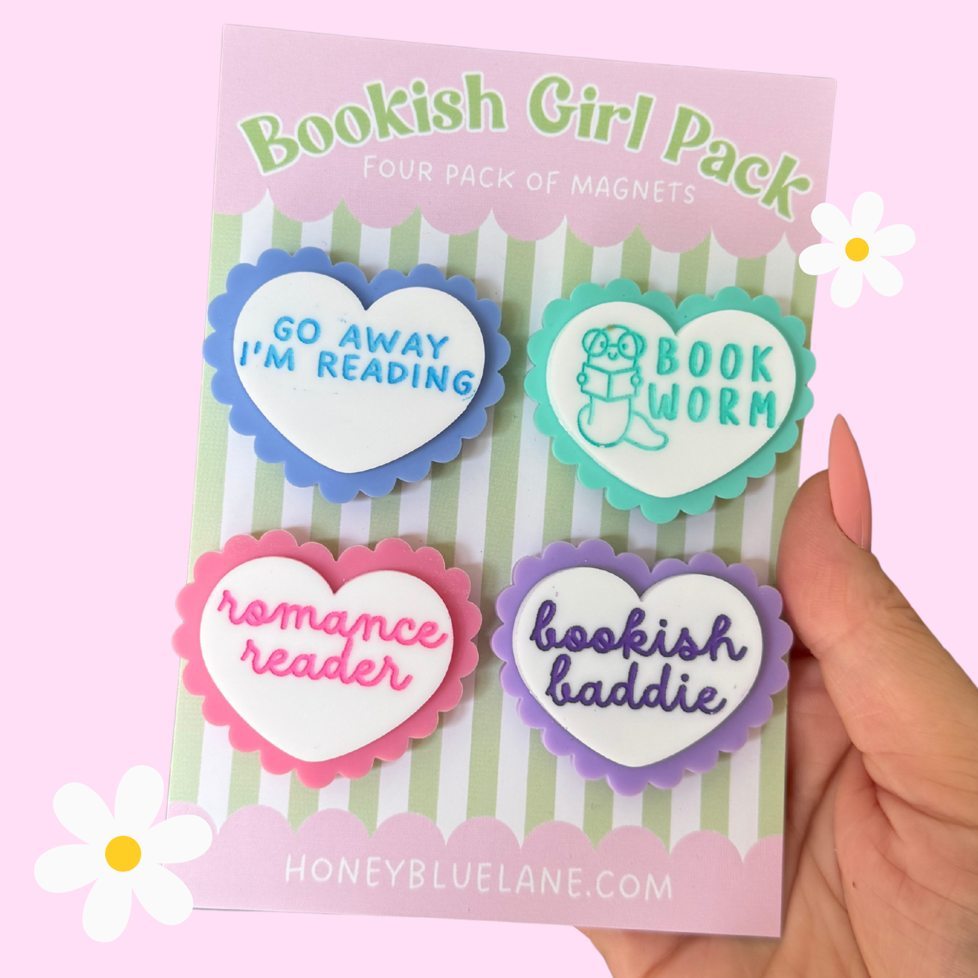 Bookish Girl Magnet Pack (Quirky, Funky, Kawaii,Y2K)