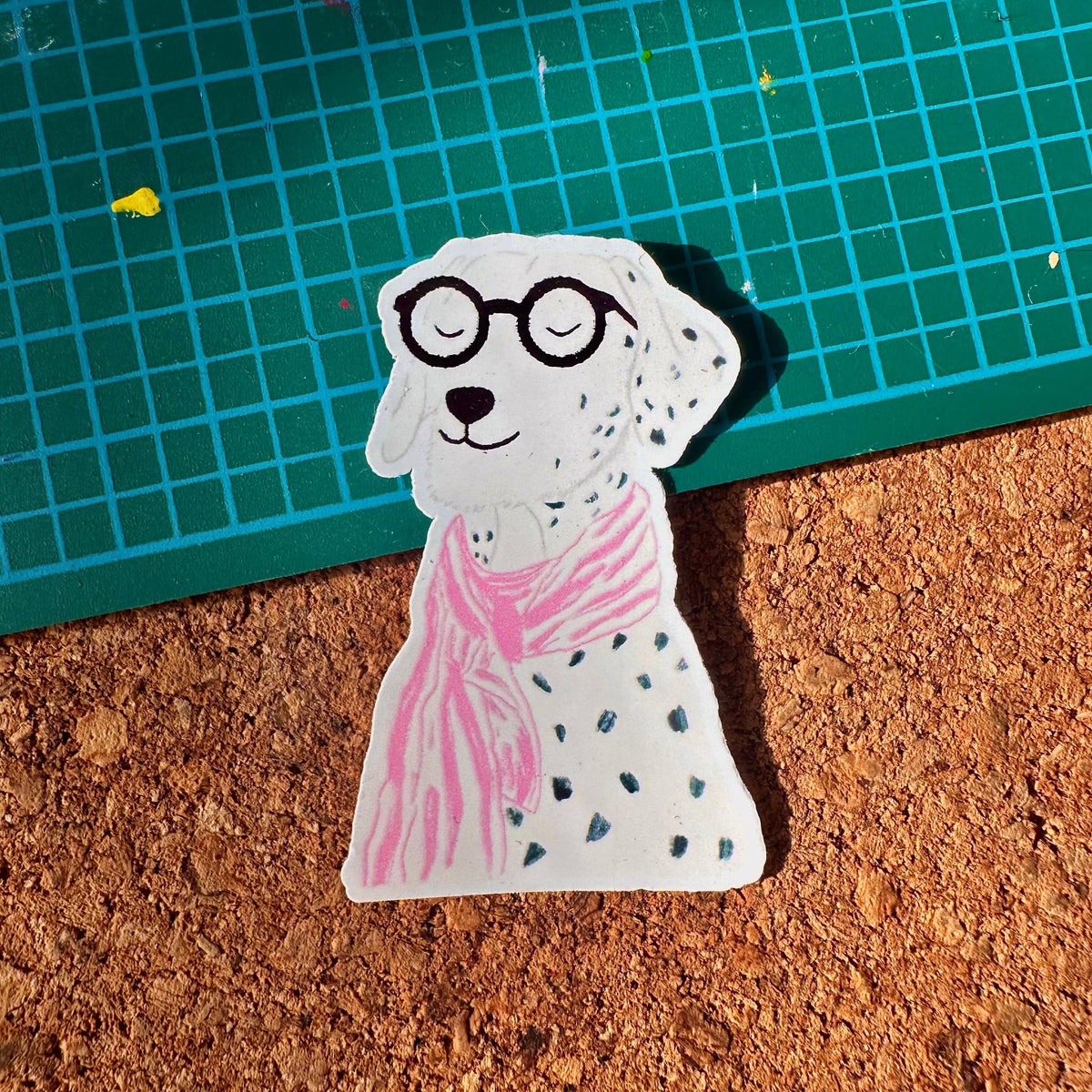 Bookworm Dog Vinyl Sticker