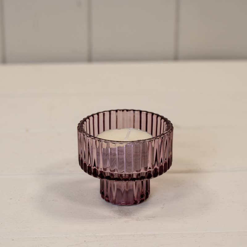 Amethyst Glass Candle Holder