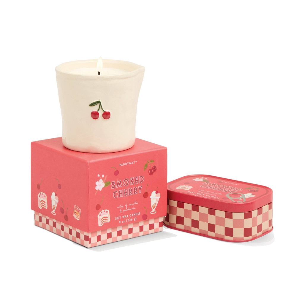 Bistro 8oz/226g Cherry Embossed Ceramic Candle - Smoked Cherry