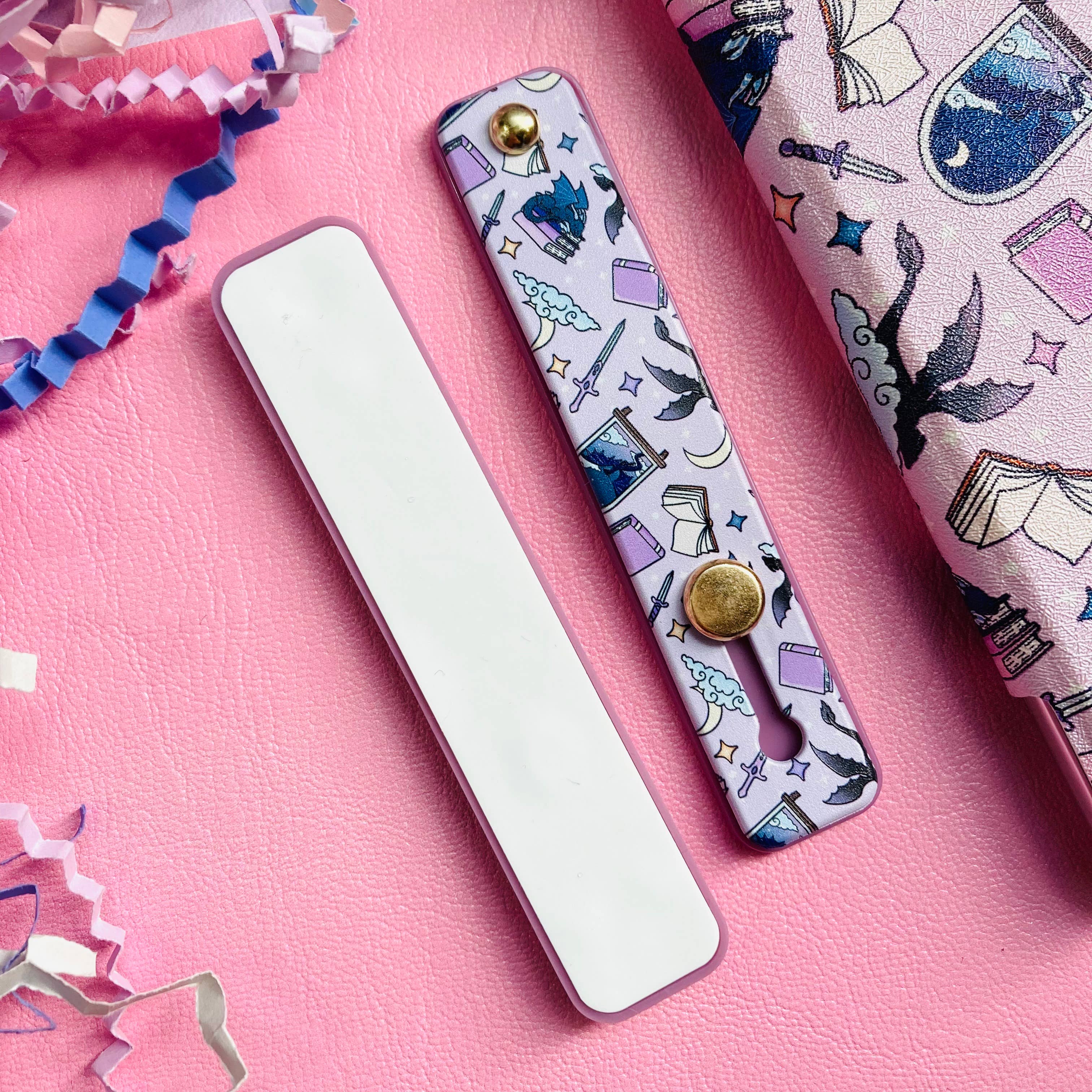 Fantasy Bookish Push Pull Phone Kindle Grip 