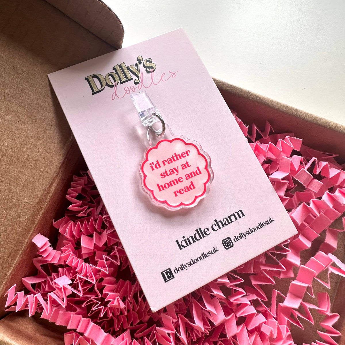 Kindle Charm - Stay Home And Read Book Club Reading Gift