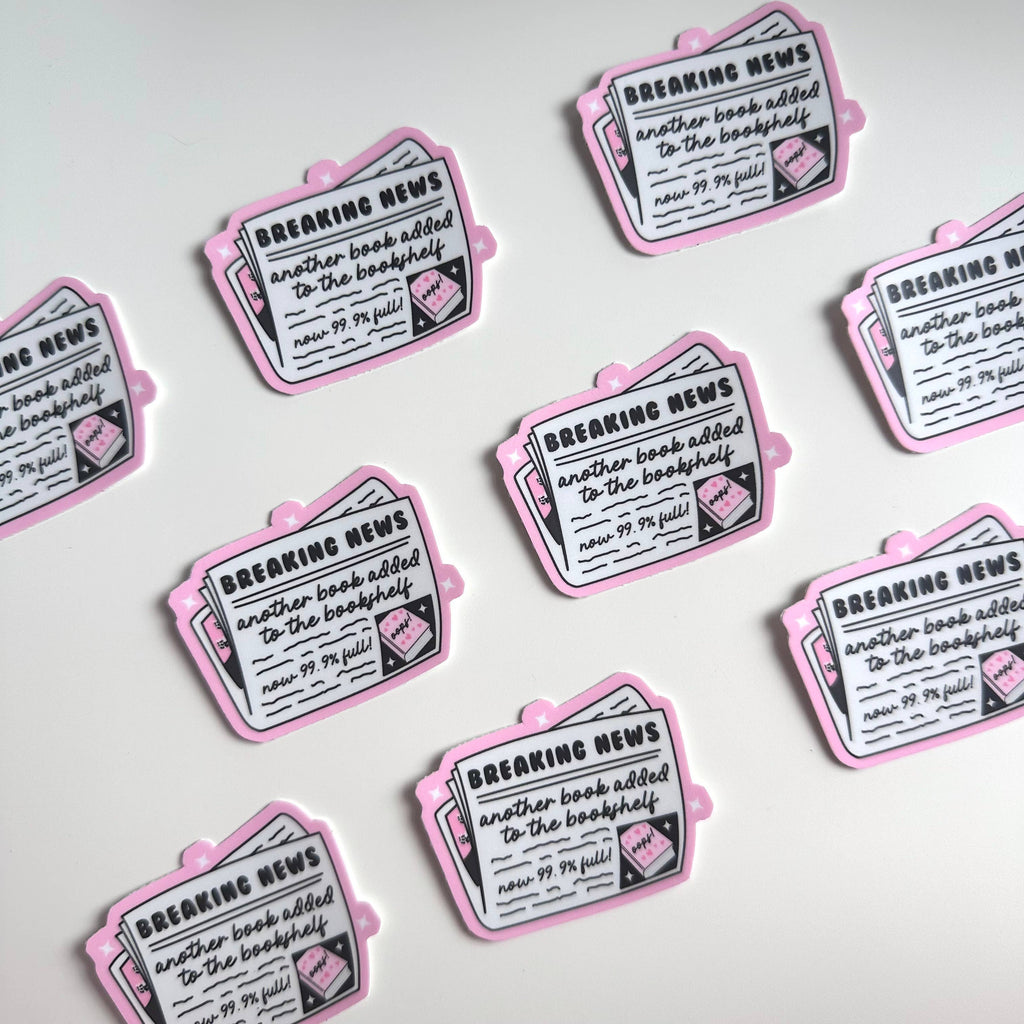 Matte Sticker | Breaking News Book Kindle Reading Book Club