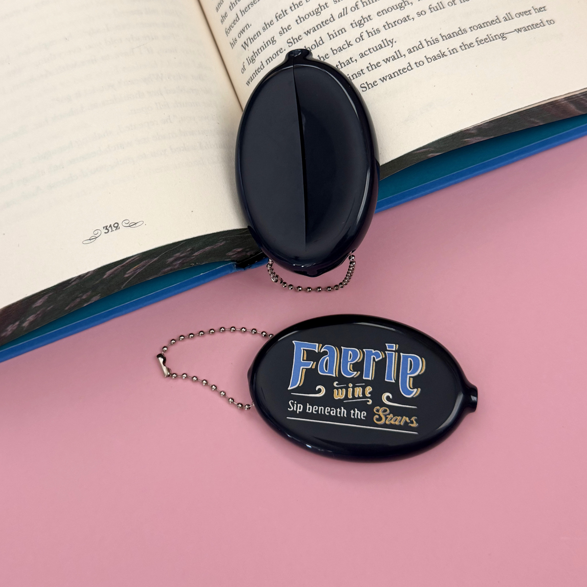 Retro Bookish PVC Coin Holder Keychain