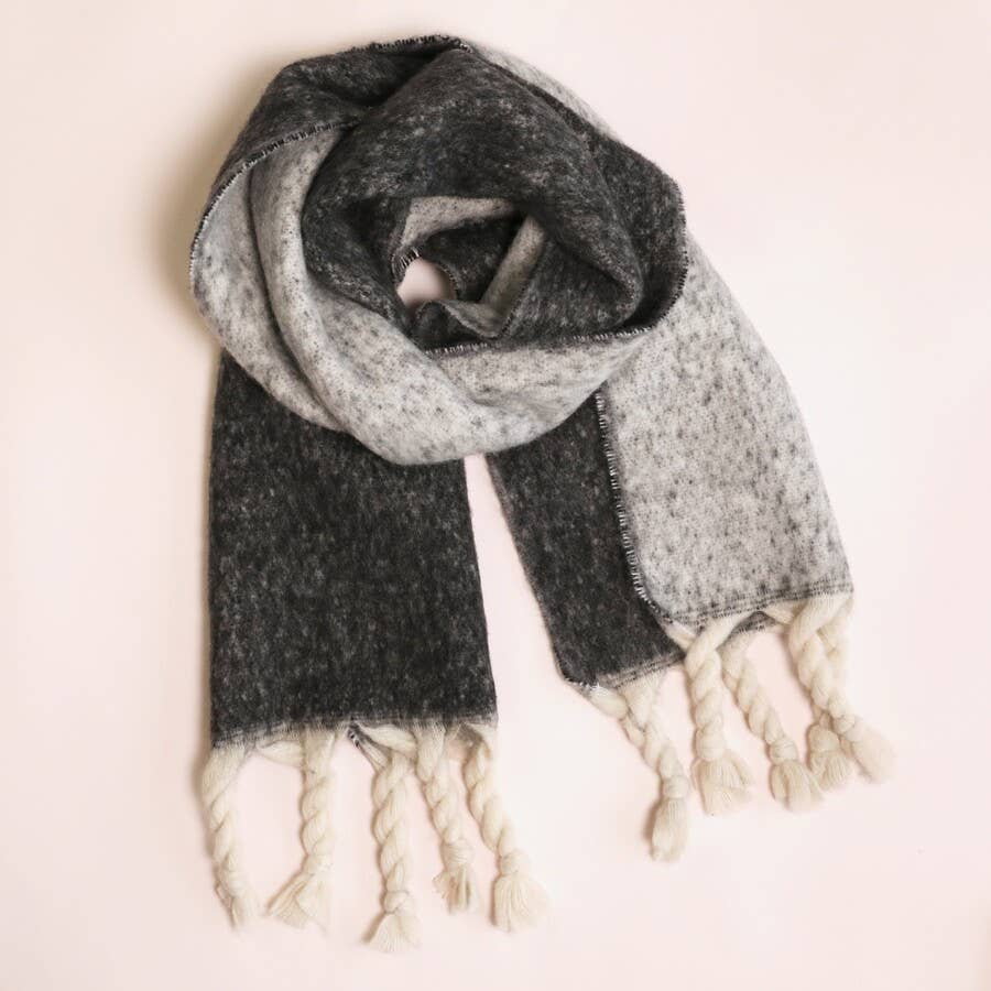 Charcoal Two-Tone Winter Scarf