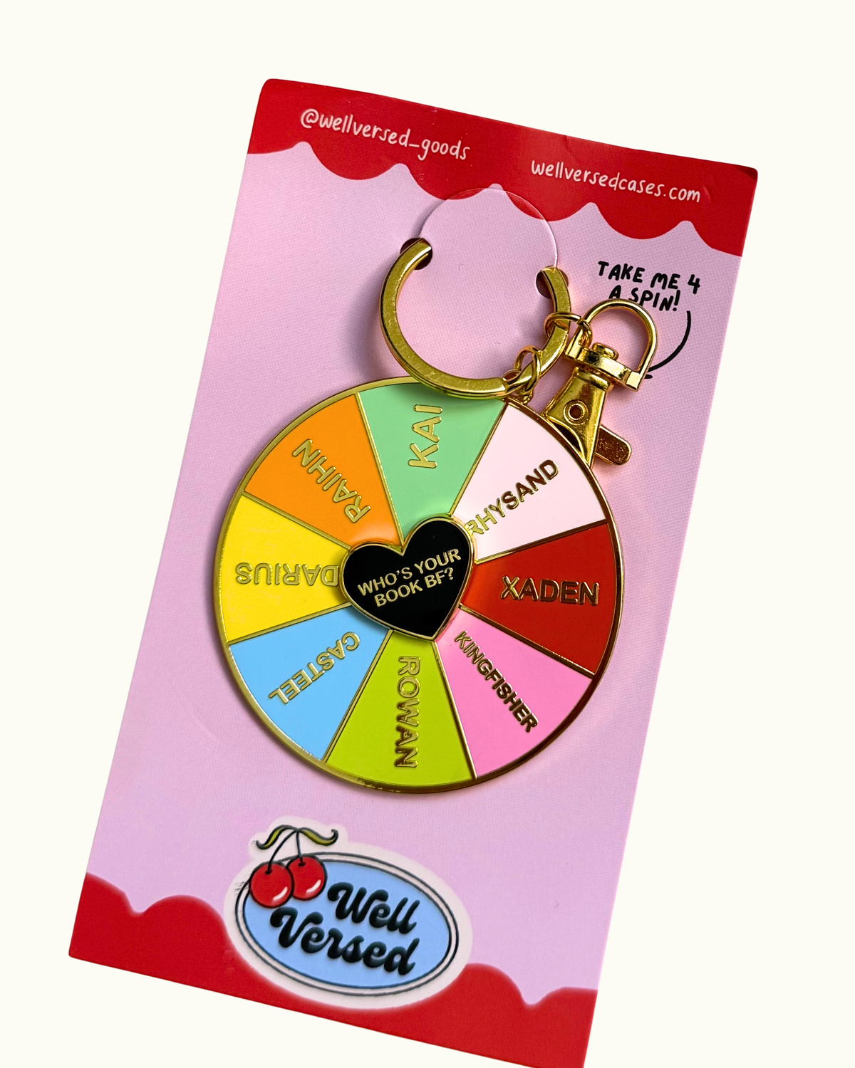 Romantasy Book BF Keychain | Spinning Bookish Keychain