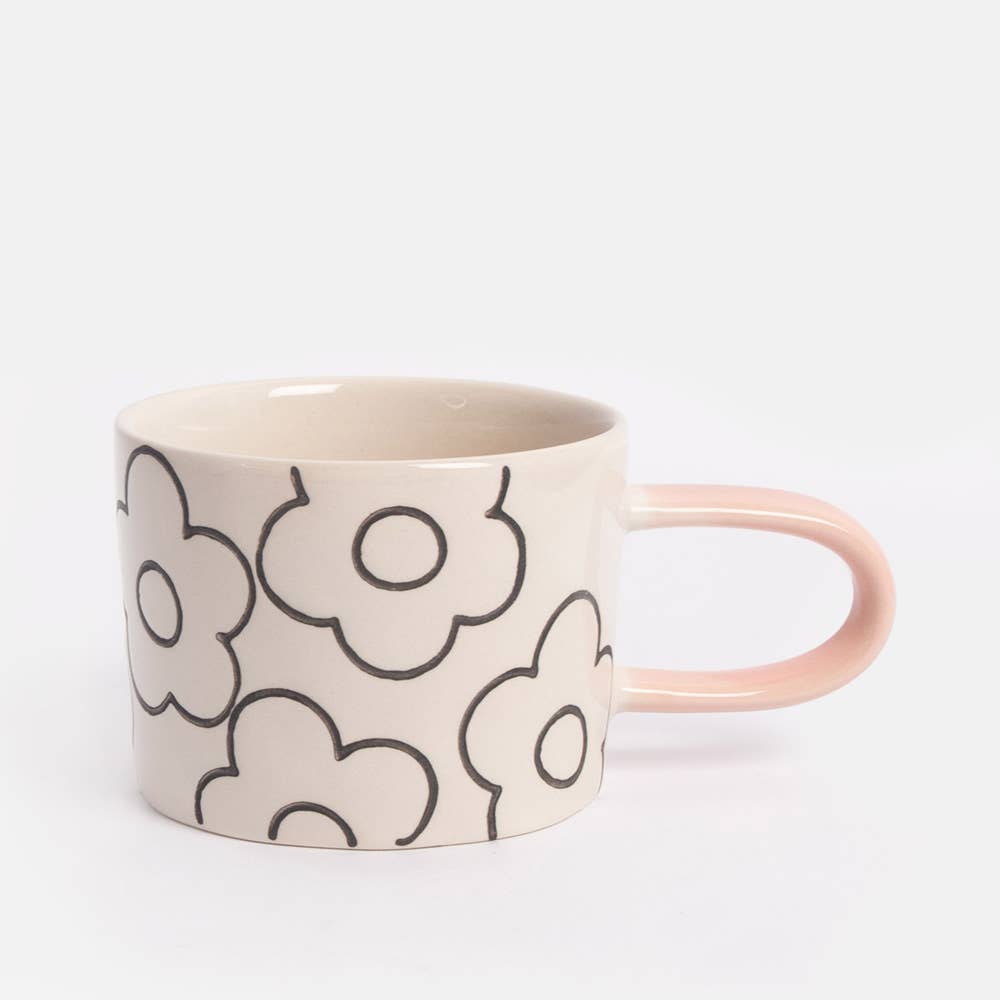 Caroline Gardner - Mono Outline Flower Mug