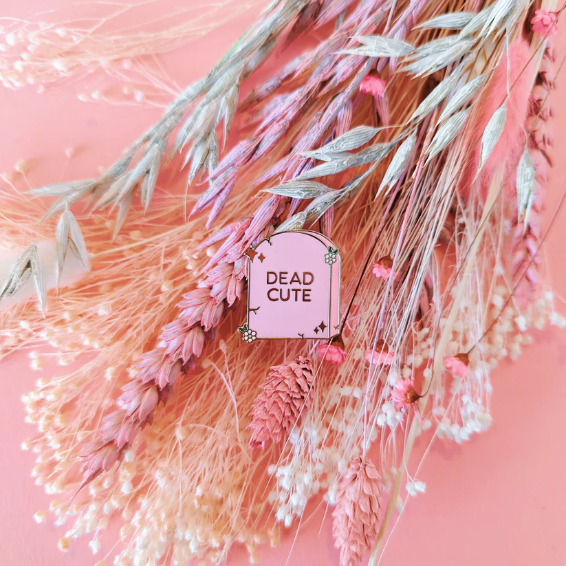 Dead Cute Tombstone Enamel Pin