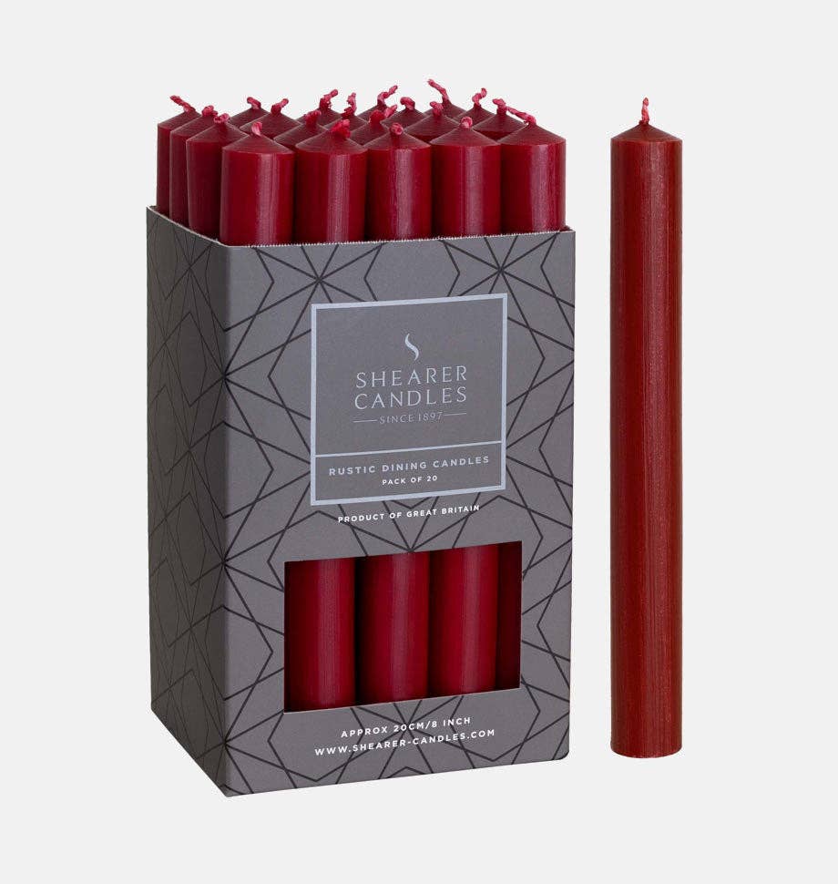 Shearer Candles - Burgundy 8 inch Dinner Candles
