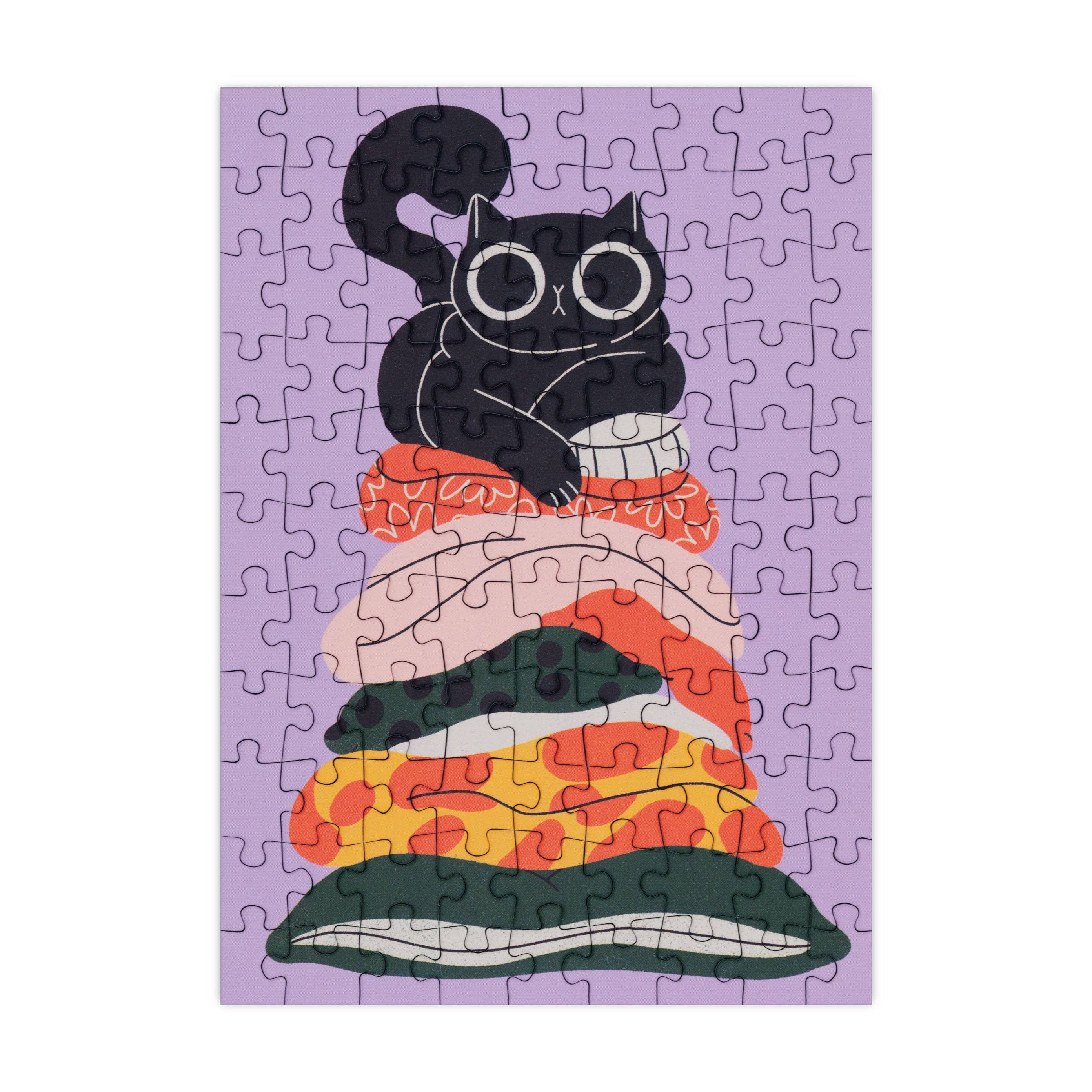 Happily Puzzles - Pillow Cat Mini Jigsaw Puzzle
