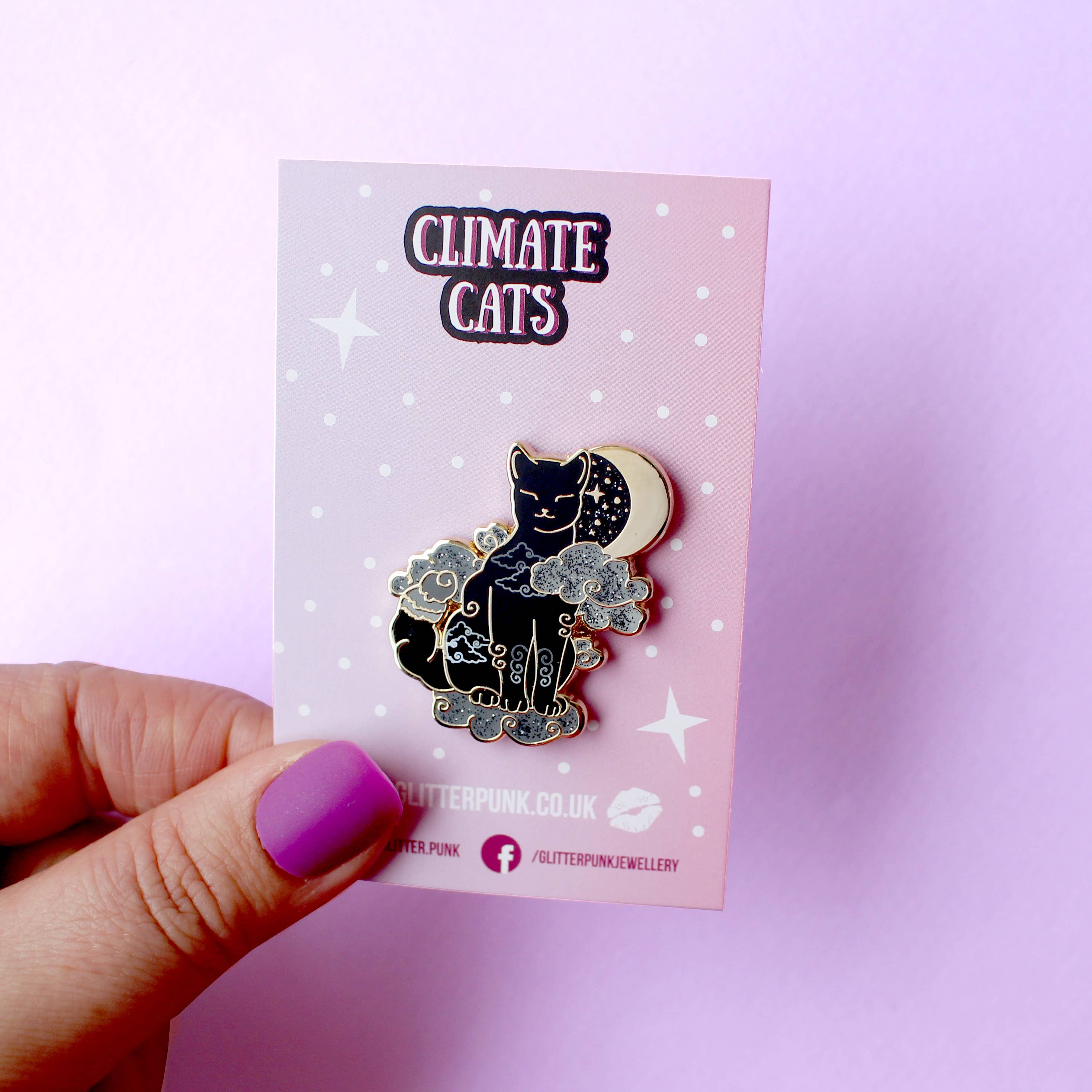 Glitter Punk - Cloud Cat Enamel Pin