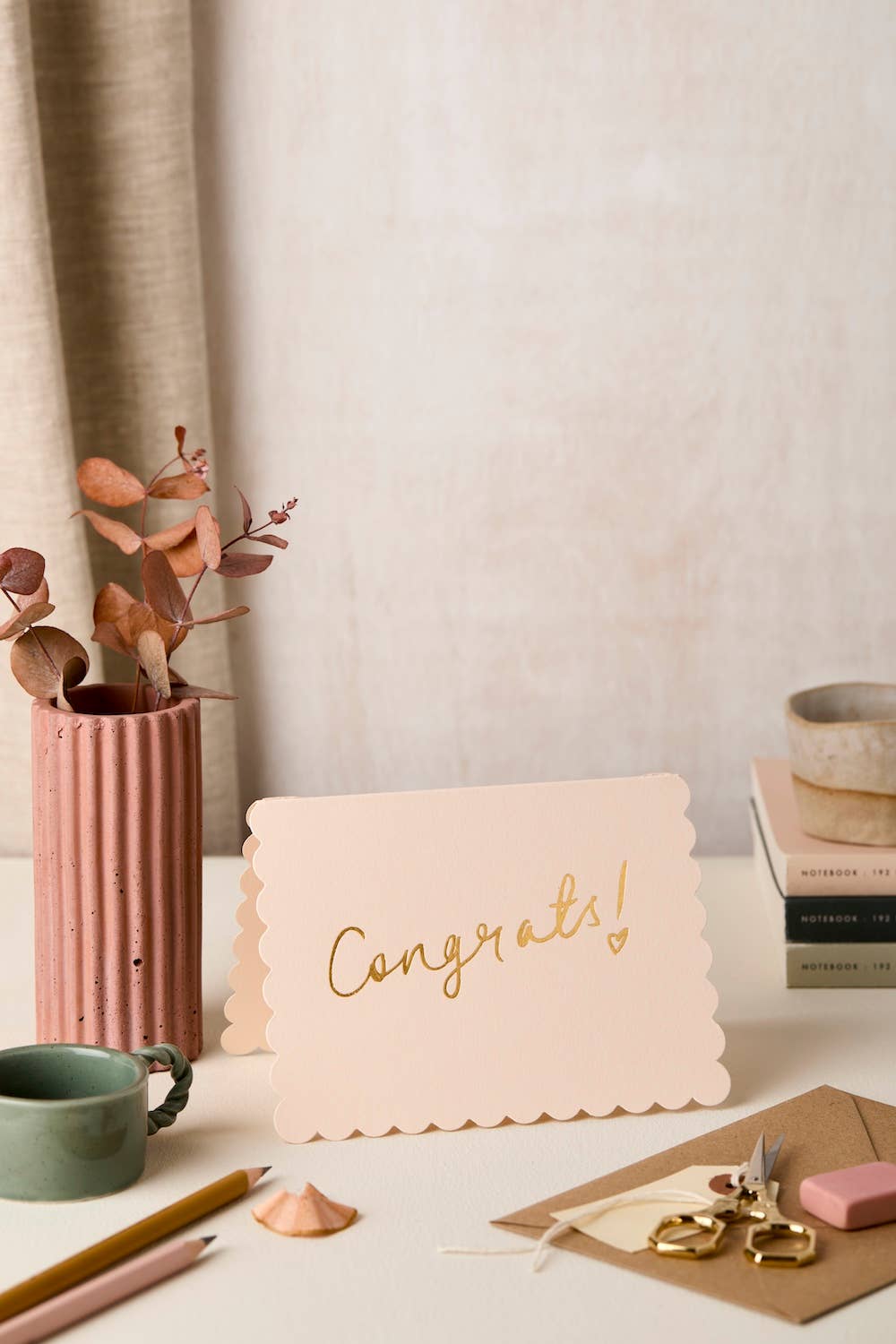 Scallop Congratulations Card Blush