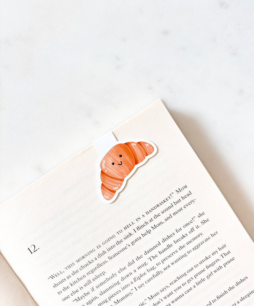 Fleurs on Sunday - Cute Croissant Magnetic Bookmark