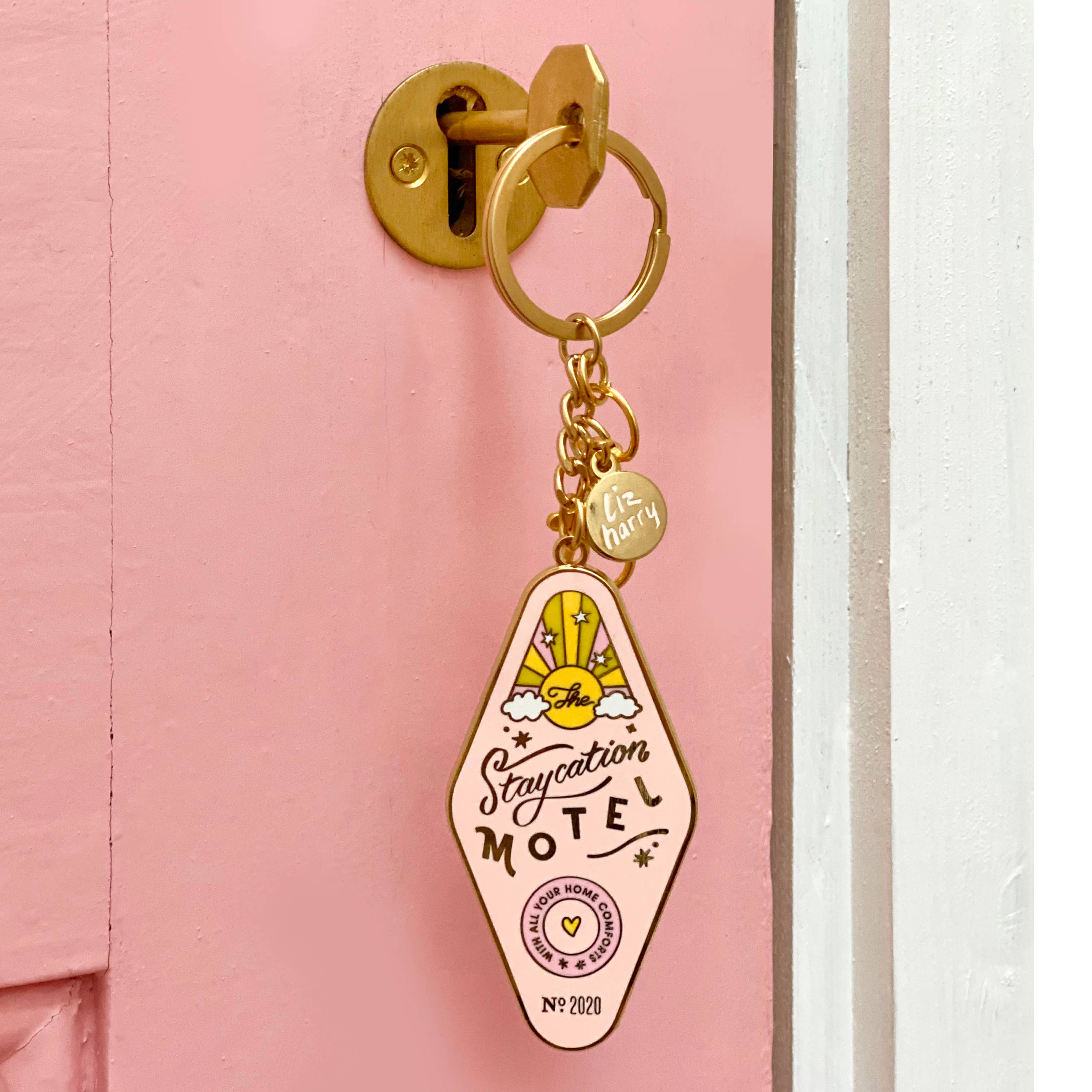 Staycation Motel Keychain - Purse Charm Gift