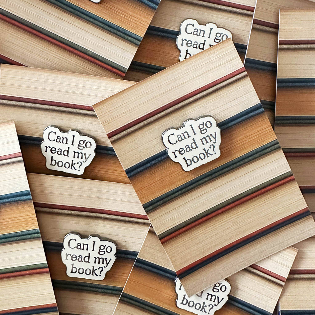 Alphabet Bags - Can I Go Read My Book? Enamel Pin