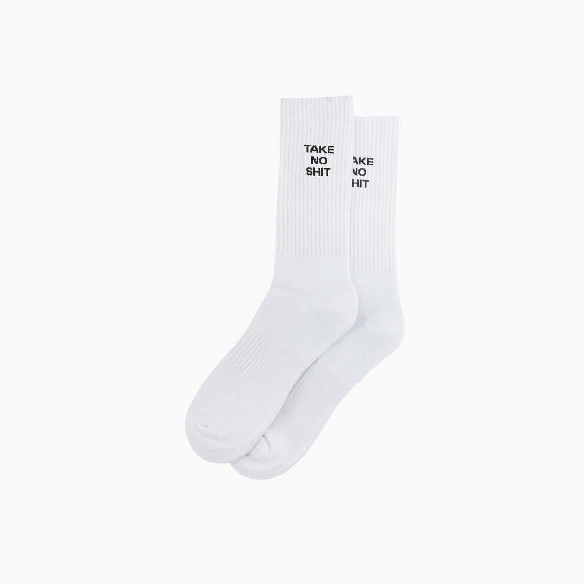Take No Shit Organic Cotton Sports Socks in White