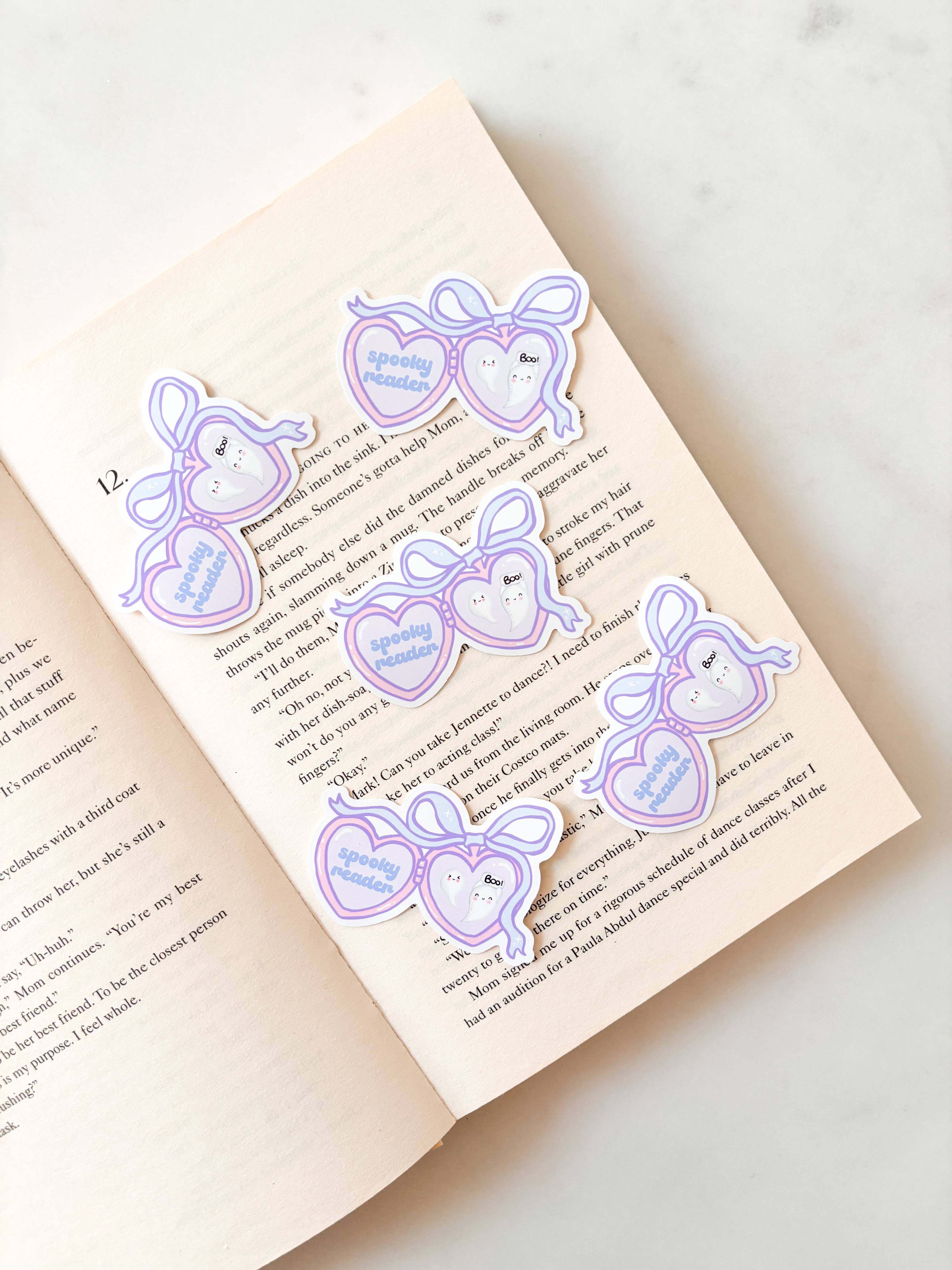 Spooky Reader Coquette Locket Sticker