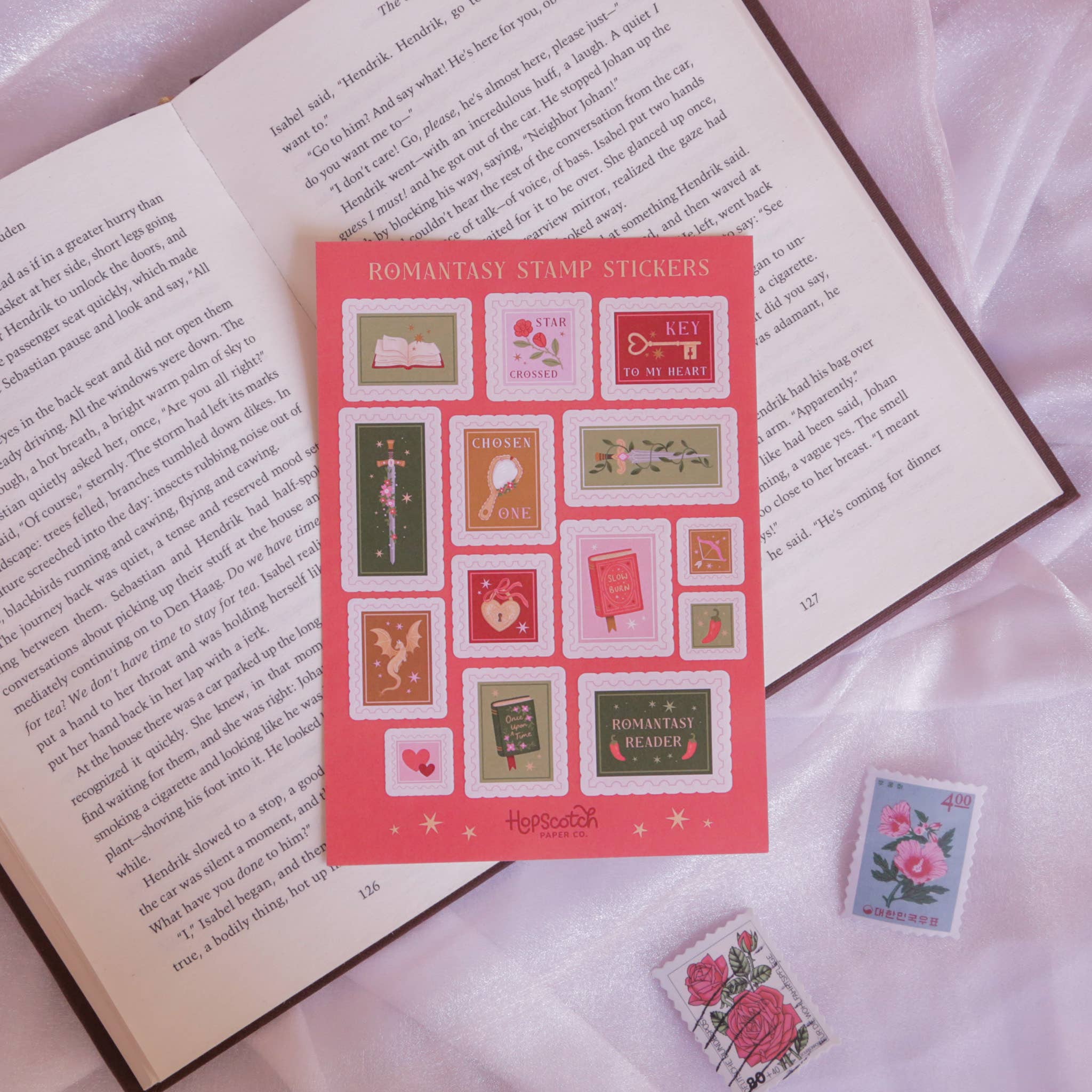 Hopscotch Paper Co. - Romantasy Stamps Sticker Sheet