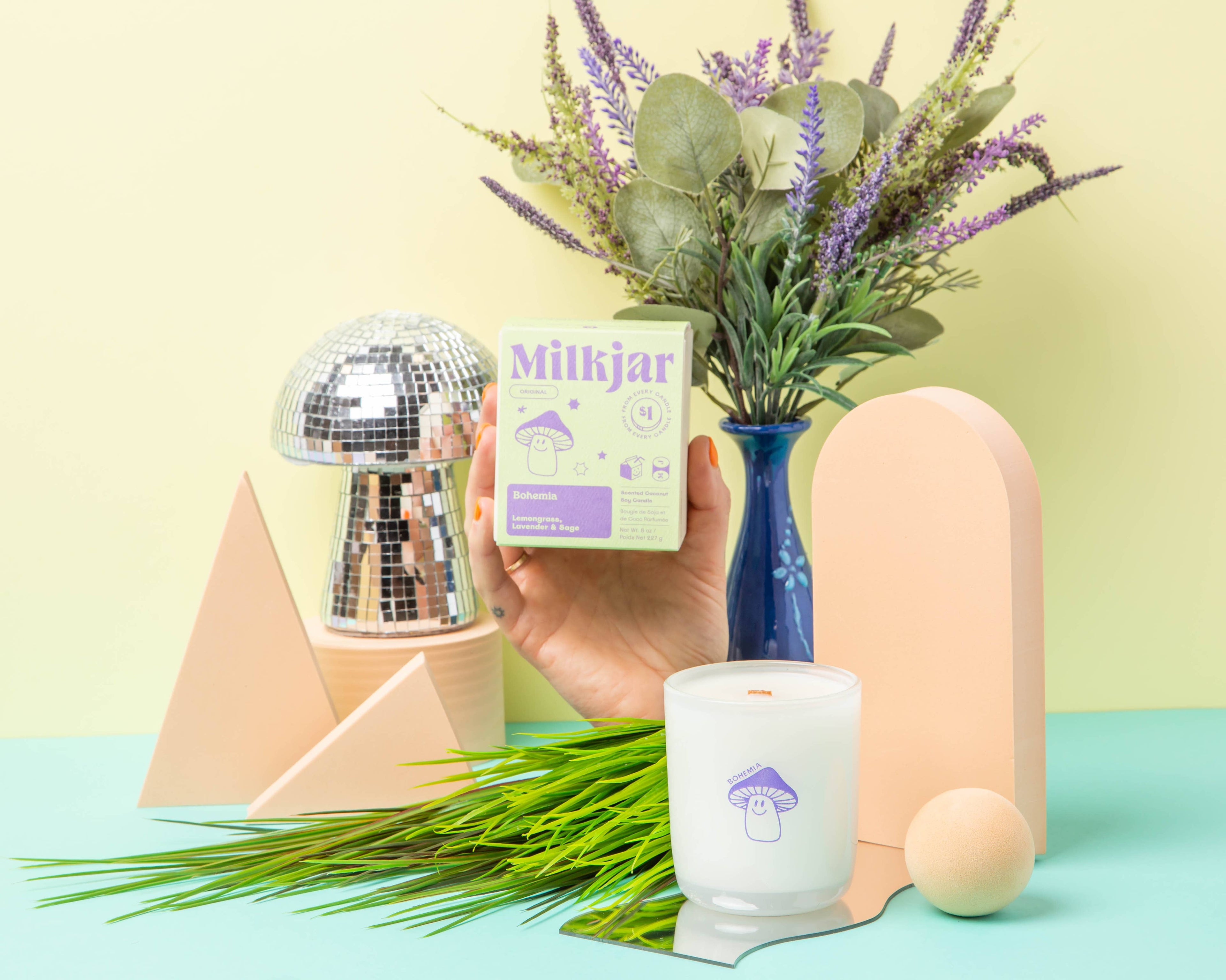 Milk Jar Candle Company - Lemongrass, Lavender & Sage Soy Candle
