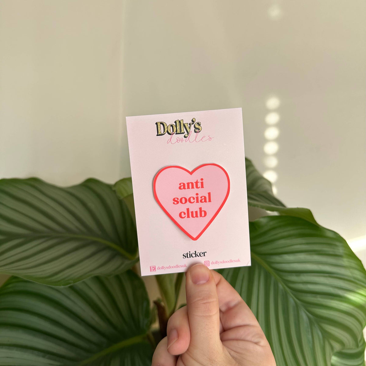 Matte Sticker | Anti Social Club Heart Pink Red Funny Gift