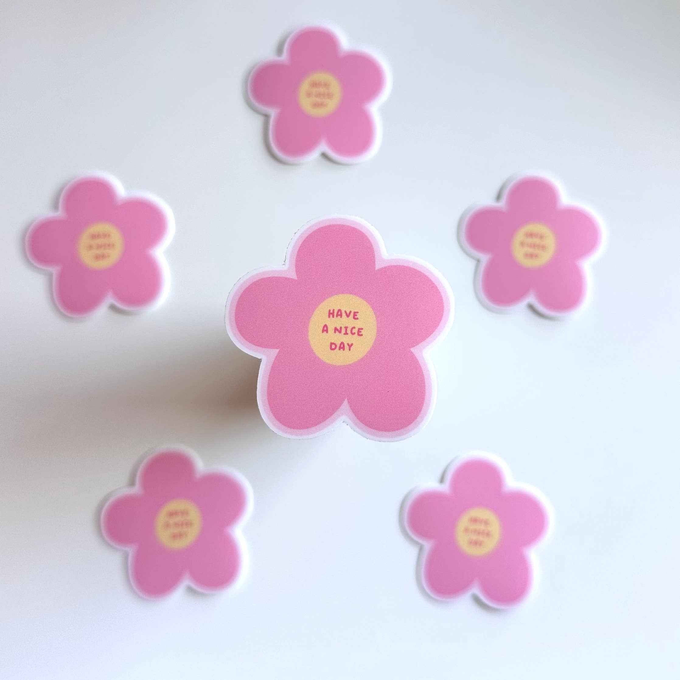 Dolly's Doodles - Have a Nice Day Flower Sticker (Pink)