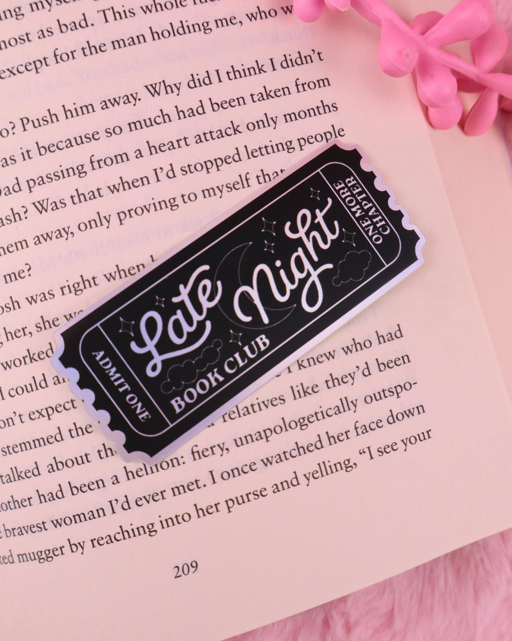 Late Night Book Club Vinyl Holographic Bookish Sticker