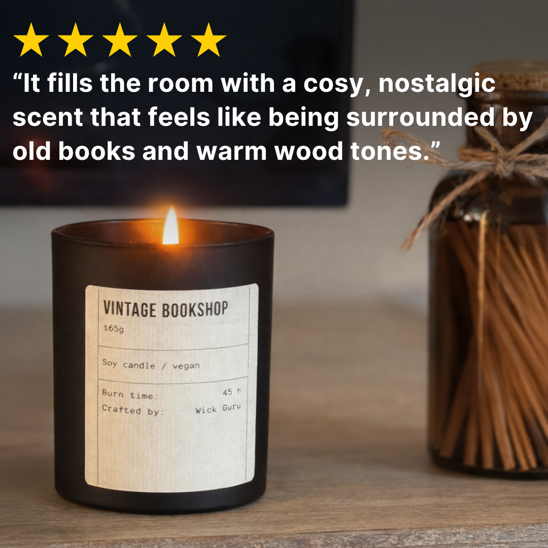 Vintage Bookshop Candle – Literary Gift, Handmade