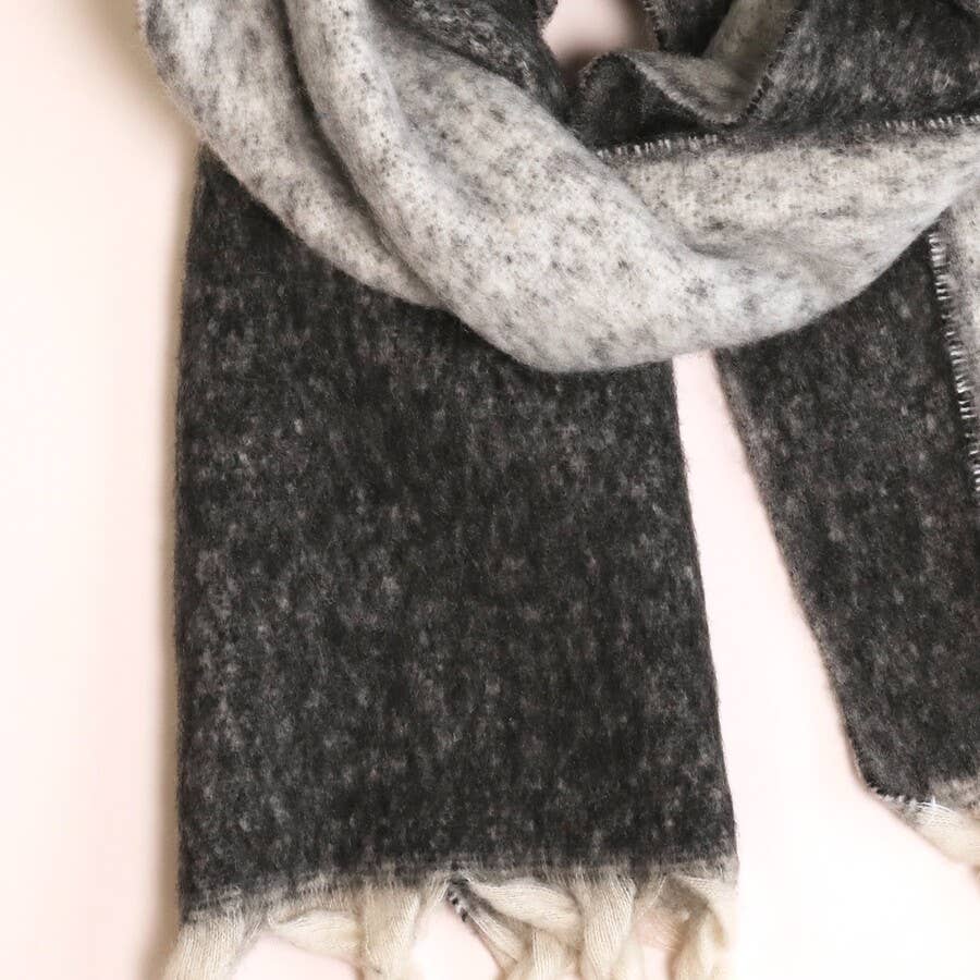Charcoal Two-Tone Winter Scarf