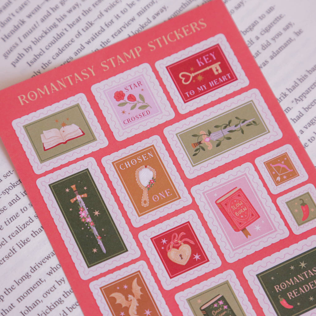 Hopscotch Paper Co. - Romantasy Stamps Sticker Sheet