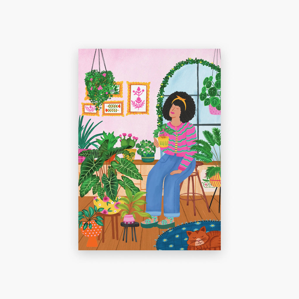 Cozy Coffee & Plants Giclée Art Print