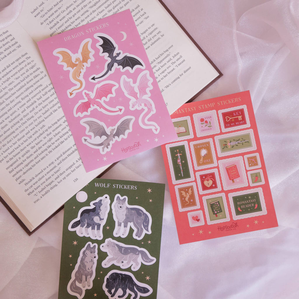 Hopscotch Paper Co. - Romantasy Stamps Sticker Sheet
