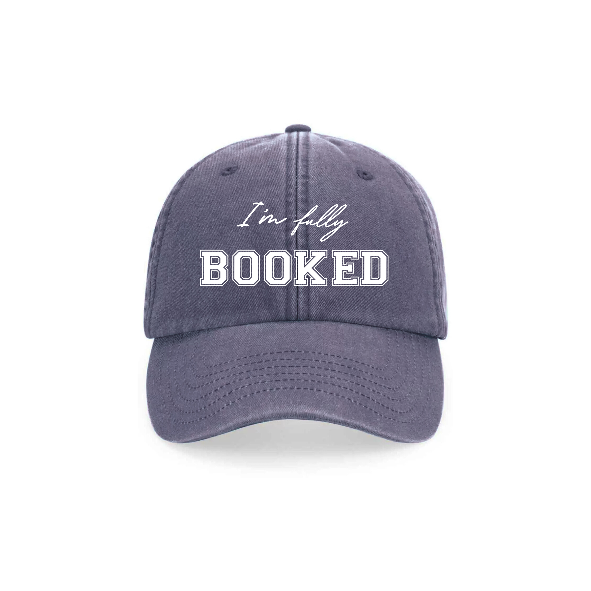 I'm Fully Booked blue cap