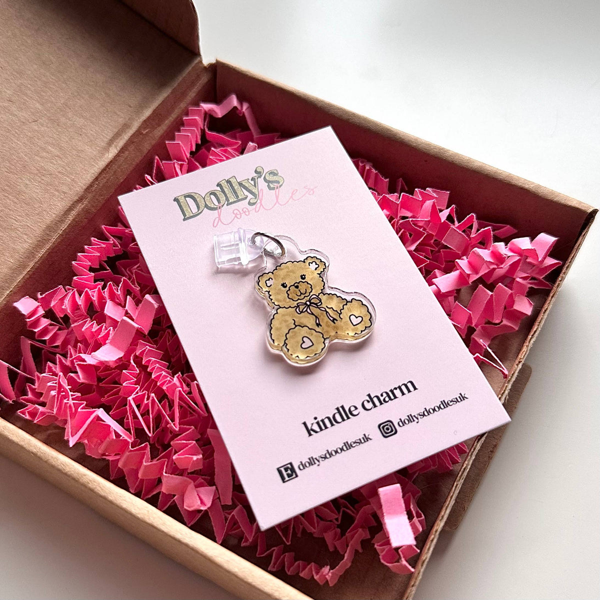 Kindle Charm - Teddy Cute Coquette Book Club Reading Gift
