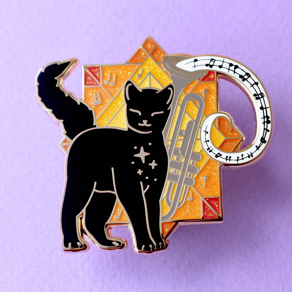 Glitter Punk - Music Cat Enamel Pin