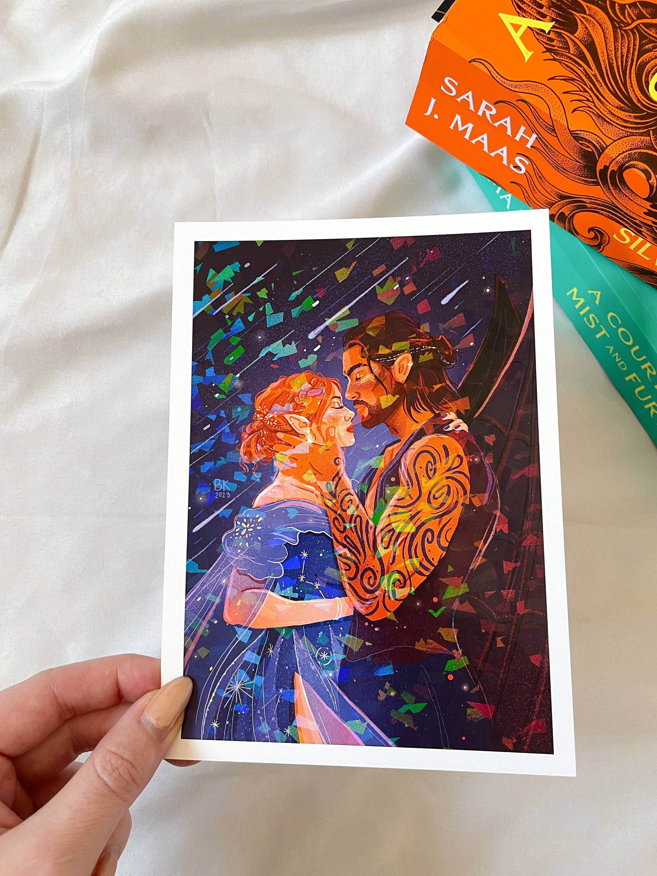 Nesta and Cassian Holographic print